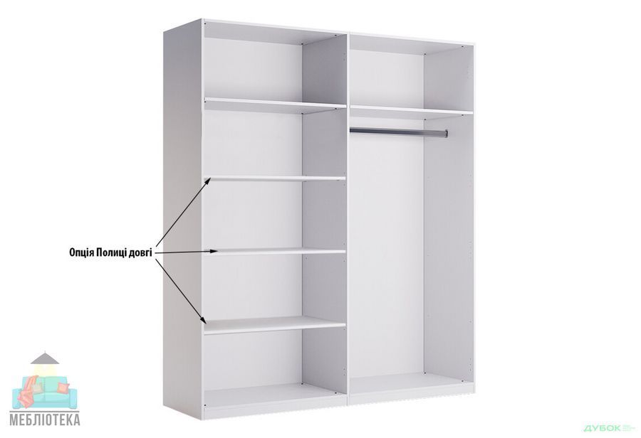 ШКАФ 3+4+6дв Полки Большиеі (3 шт) в распашной шкаф MiroMark